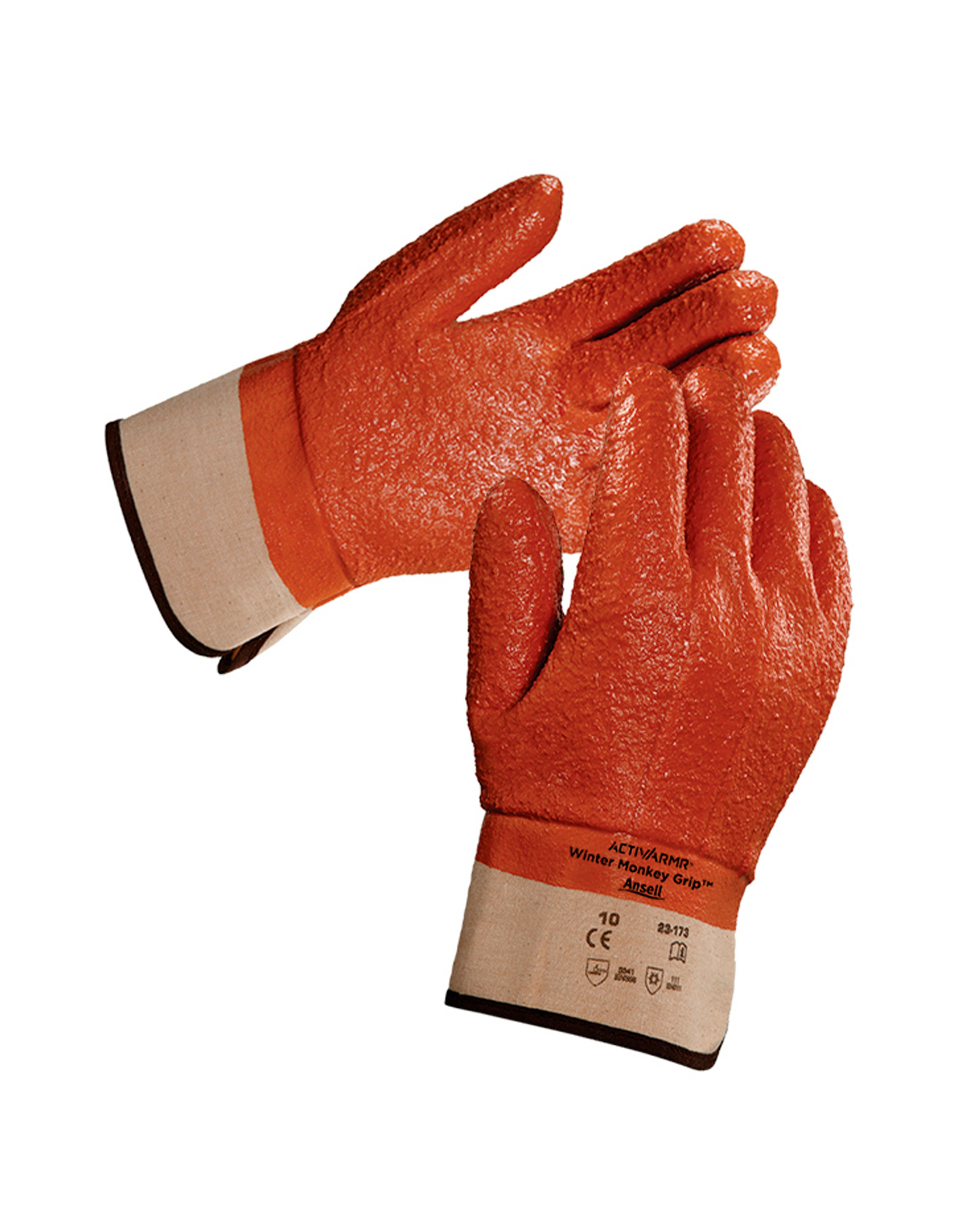 SPI Health and Safety  Ansell ActivArmr Monkey Grip 23-191 PVC-Coated  Versatile Winter Work Gloves